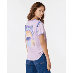 Teeshirt femme RIPCURL Ringer Surf Revival Tee Lilac