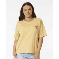 Teeshirt femme RIPCURL Icons Of Surf Relaxed Tee Washed Yellow