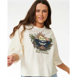 Teeshirt femme RIPCURL Shore Break Heritage Crop Tee Bone