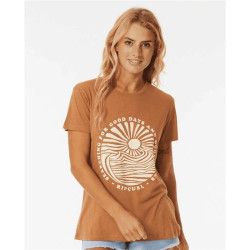 Teeshirt femme RIPCURL Good Waves Standard Tee Light Brown