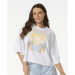 Teeshirt femme RIPCURL Glow Heritage Crop Tee White