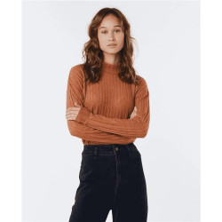 Pull femme RIPCURL Cosy Fleece Crew Light Brown