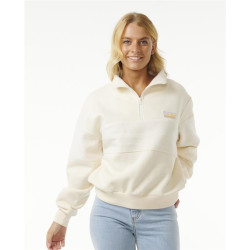 Sweat femme RIPCURL Fortaleza Half Zip Fleece Off White