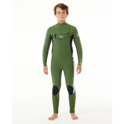 Combinaison intégrale junior RIPCURL Dawn Patrol 4/3 Chest Zip Green 12 ans