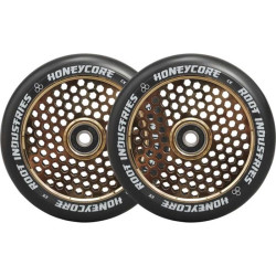 Paire de roues trottinette ROOT INDUSTRIES Honey Noir Gold Rush 120mm