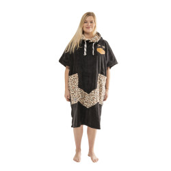V Poncho ALL IN Beach Crew Leopard Black