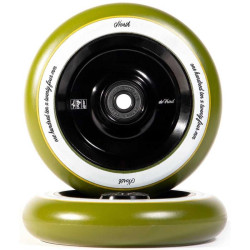 Paire de roues trottinette NORTH Jon Dev Signature 24mm Olive Green 110mm