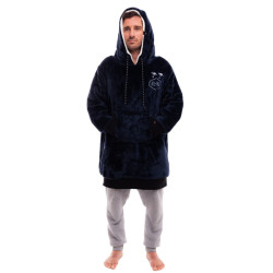 Poncho ALL IN PLaid Grey Blue