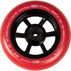 Paire de roues trottinette NORTH Signal V2 Black/Red 110mm
