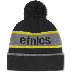 ETNIES STENCIL POM BEANIE BLACK YELLOW