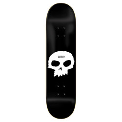 ZERO DECK SINGLE SKULL BLACK WHITE 8.75