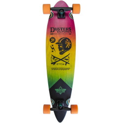DUSTERS COMPLETE LONGBOARD MOTO FADES 37 PINK ORANGE TEAL