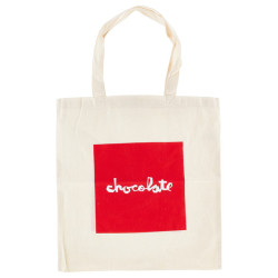 CHOCOLATE BAG RED SQUARE TOTE NATURAL
