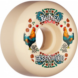 BONES WHEELS (JEU DE 4) STF 52MM V5 GREENWOOD DECOUPE 99A
