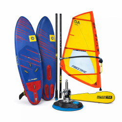 Pack planche à voile gonflable débutant UNIFIBER RPM iWindsurf 280 SL + Gréement complet GA SAILS Freetime