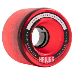 HAWGS WHEELS (JEU DE 4) 63MM FATTY 78A CLEAR RED
