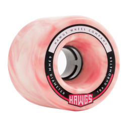 HAWGS WHEELS (JEU DE 4) 63MM FATTY 78A PINK WHITE