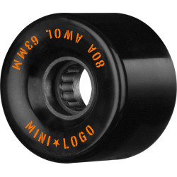 MINI LOGO WHEELS (JEU DE 4) 63MM AWOL 80A BLACK
