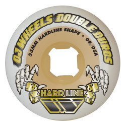 OJ WHEELS (JEU DE 4) DOUBLE DURO WHITE GUM 99A 95A