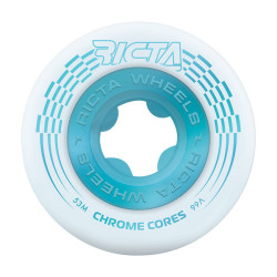 RICTA WHEELS (JEU DE 4) 53MM CHROME CORE WHITE TEAL 99A