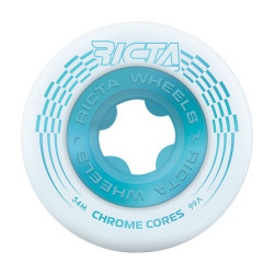 RICTA WHEELS (JEU DE 4) 54MM CHROME CORE WHITE TEAL 99A