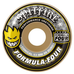SPITFIRE WHEELS (JEU DE 4) 53MM F4 99D CONCL YELLOW PRINT
