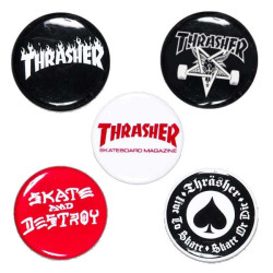 THRASHER BUTTONS (PACK DE 5) LOGO