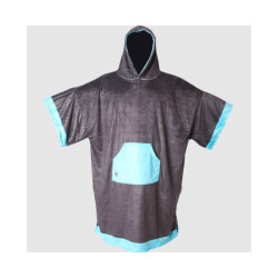 Poncho OCEAN STEP Adult Black Cyan