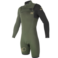 SOORUZ HOMMES Shorty Men 3/2 LS FZ FIGHTER - ORGANIC OYSTERPRENE AR Army