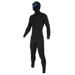 Combinaison de surf Homme Sooruz Fighter 4/3 mm Chest Zip à capuche – Oysterprene bio – Noir