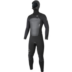 Combinaison de surf Homme Sooruz Guru Wind+ 6/5/4 mm Front Zip à capuche – Oysterprene bio – Noir