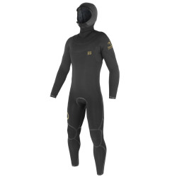 Combinaison de surf Homme Sooruz Guru+ 5/4/3 mm U-Zip à capuche – Oysterprene bio – Noir – Taille