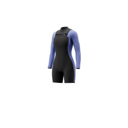 Haven 3/2 mm Double Front Zip – Shorty manches longues Femme Mystic – Bleu Iris