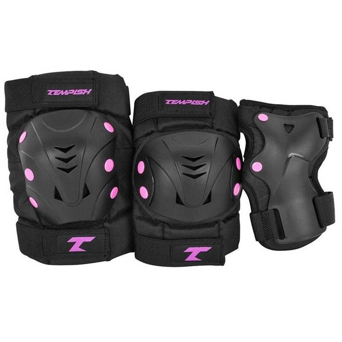 set-de-protection-complet-tempish-taky-skate-pads-3-pack-noir-rose