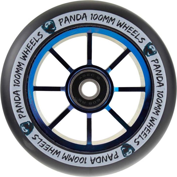 roue-trottinette-panda-spoked-v2-blue-chrome-100mm