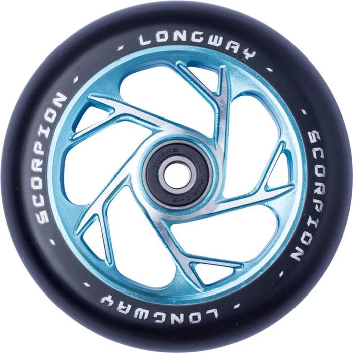 roue-trottinette-longway-scorpion-bleu-vert-110mm