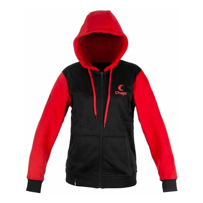 sweat-chaya-logo-zip-hoodie-black-red