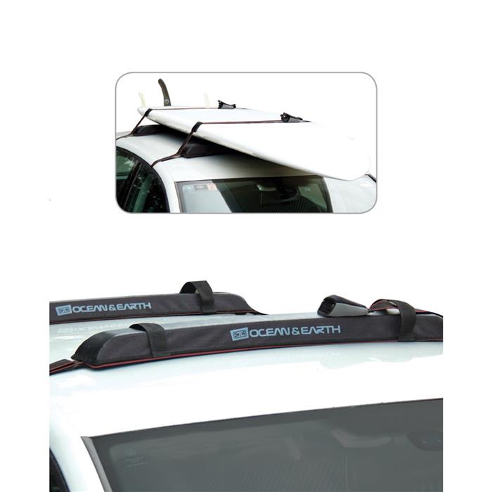 Barres de toit de voiture-1 paire extérieure portable EVA ovale doux barres de toit de voiture barres for la planche de surf Kayak Stand-up Paddle