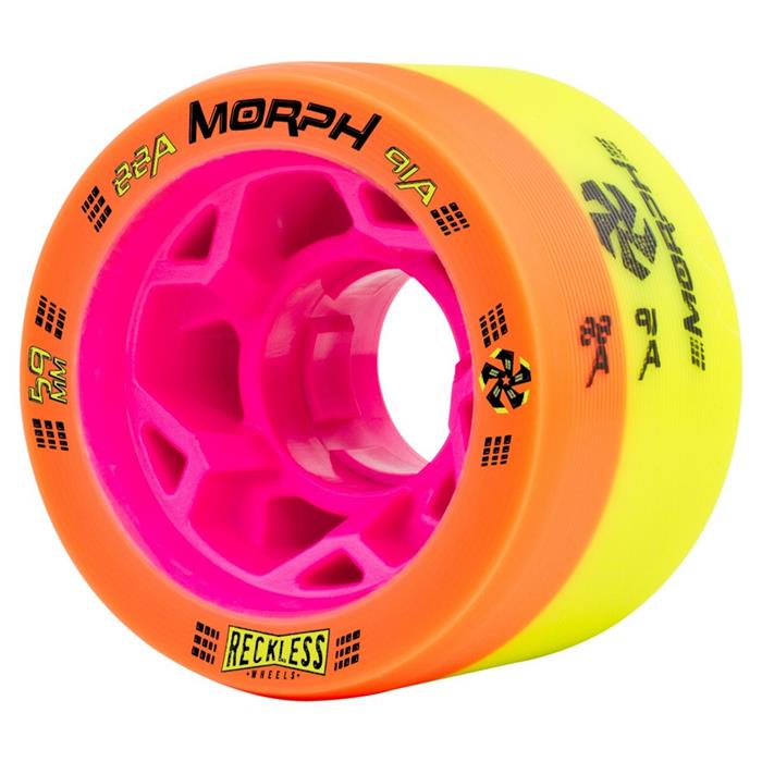 roues-roller-derby-reckless-wheels-morph-88a-91a-orange-lime