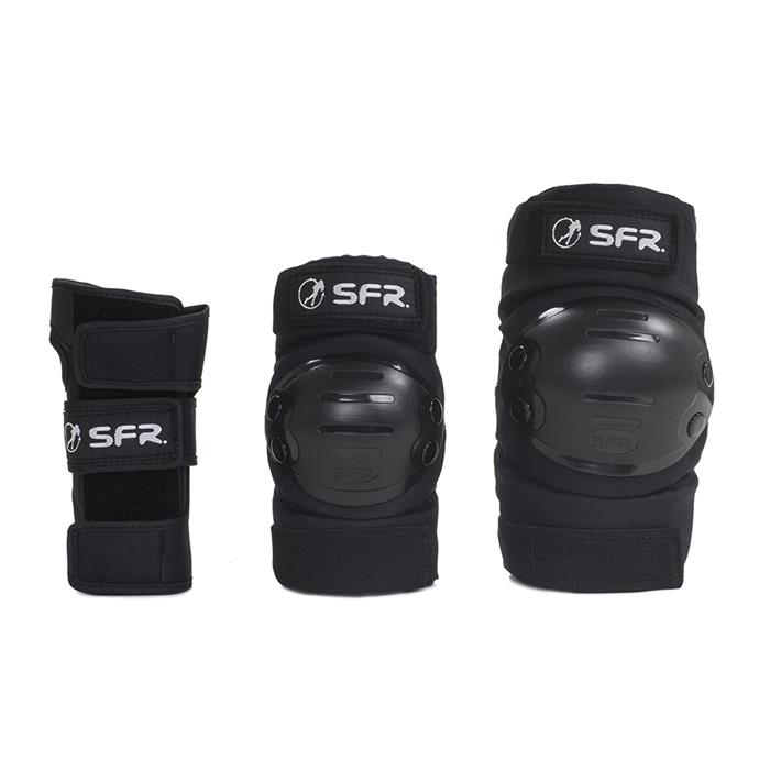 set-de-protection-sfr-roller-youth-ramp-triple-pad-set-black