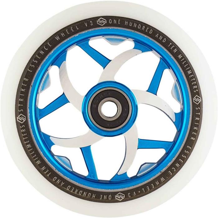striker-essence-v3-blanc-roue-trottinette-freestyle-bleu-110mm