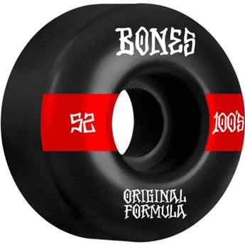 Roues skate BONES (x4) 100S V4 #14 Wide Noir 100A 52mm