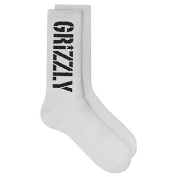 Chaussettes skate GRIZZLY Stamp Blanc