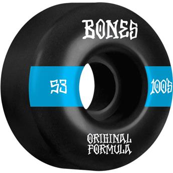 Roues skate BONES (x4) 100S V4 #14 Wide Noir 100A 53mm
