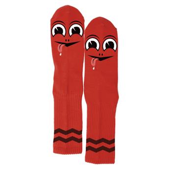 Chaussettes skate TOY MACHINE Happy Turtle Crew Rouge