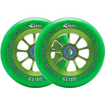 Paire de roues trottinette RIVER WHEELS Naturals Glide Emerald 110mm