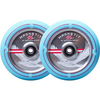 Paire de roues trottinette STRIKER Bgseakk Magnetit Bleu-vert 110mm