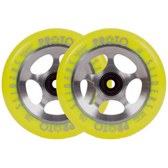 Paire de roues trottinette PROTO Slider Starbright Yellow/Raw 110mm