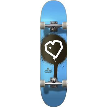 Skate BLUEPRINT Spray Heart V2 Noir/Blanc 8.0