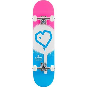 Skate BLUEPRINT Spray Heart V2 Blanc/Rose 7.75